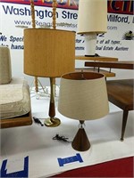 Mid-century Modern Walnut Table Lamps As Shown