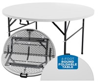 Sorfey Round Folding Table,48" Round, White Plasti