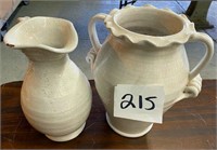 Stoneware Pitcher & Vase