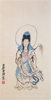 QI BAISHI Chinese 1864-1957 Watercolor Guanyin