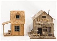 Two Miniature Model Western Saloon & Cabin