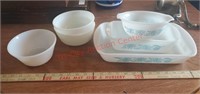 Vintage Milk Glass Casserole Dishes & bowls -