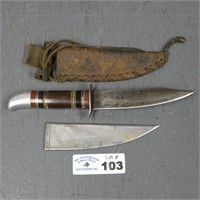Unmarked Lucite Handle Knife & Sheath
