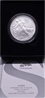 2008 W SILVER EAGLE W BOX PAPERS