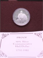 PROOF WASHINGTON HALF DOLLAR W BOX PAPERS