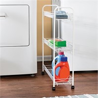 Honey Can Do 3-Tier Rolling Cart - White