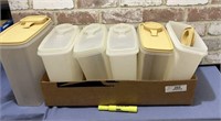BOX LOT: PLASTIC STORAGE CONTAINERS FOR DRY GOODS