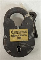 1880 FOLSOM STATE PRISON LOCK w KEYS