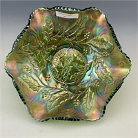 Millersburg Green Holly Ruffled Bowl