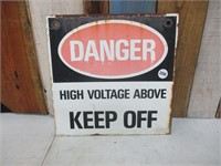 Danger High Voltage Metal Sign 13x13"