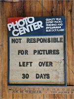 Photo Center Letter Board Sign