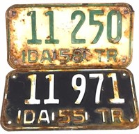 Idaho 1955-1958 Trailer License Plates