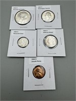1964-D Coin Set ( Franklin Half, Washington Quarte