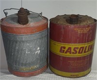 Vintage Metal Gas Cans with Handles