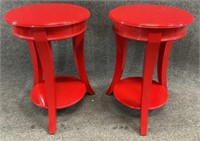 x2 Red Lacquer Accent Tables