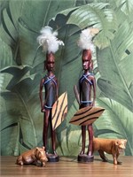 African Carved Figures & Animals