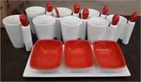 Box Mugs with Spoons and Serving Dish Set.