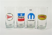4 MOPAR DRINKING GLASSES
