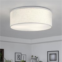 Luupyia 3-Light Double Fabric Drum Ceiling Light F