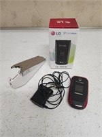 LG Wine 3 flip cell phone, door wedge alarm
