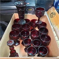 Ruby Red Goblets, Vase, & More