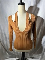Minkpink sz S Gianna ribbed knit cut out top