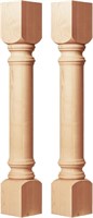 2Pcs Unfinished Tapered Rubberwood ReplacementLegs