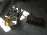 amethyst rock,cards,chess/checker board & items