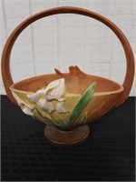 10" ROSEVILLE art pottery basket  IRIS pattern 355