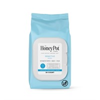 The Honey Pot Sensitive Intimate Wipes, Blue, 30 C