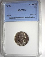 1972-D Nickel MS67 FS LISTS $3000