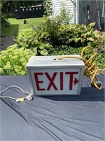 Old antique exit glass sign