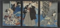 Kunisada Utagawa Woodcut Tritypch Toyokuni III