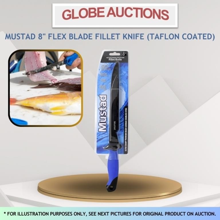 MUSTAD 8" FLEX BLADE FILLET KNIFE (TAFLON COATED)