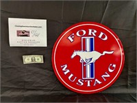 Ford Mustang round sign great color