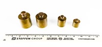 Set of (4) Antique Brass Weights (No Block)