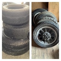 Assorted tires, motorcycle tires