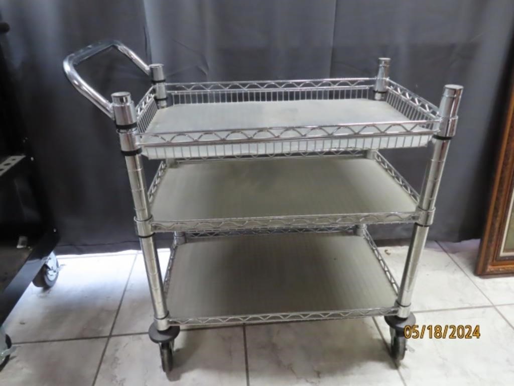 3tier NSF Stainless Rolling 34"x18"x36"tall Cart