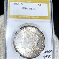 1900-S Morgan Silver Dollar PGA - MS64