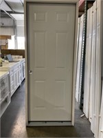 32" RH Steel 6 Panel Exterior Door in White