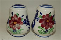 Italian Style Hand-Painted Floral in Red & Blue