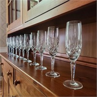 Set of 11 Gorham Crystal Lady Anne Wine Glasses