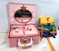 Young Girls Makeup Case and Life Jacket