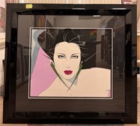 Y - FRAMED PATRICK NAGEL LITHOGRAPH (A80)