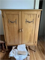 Vintage Armoire Old Ivory