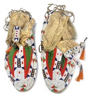 Sioux Beaded Native American Moccasins Early 20th