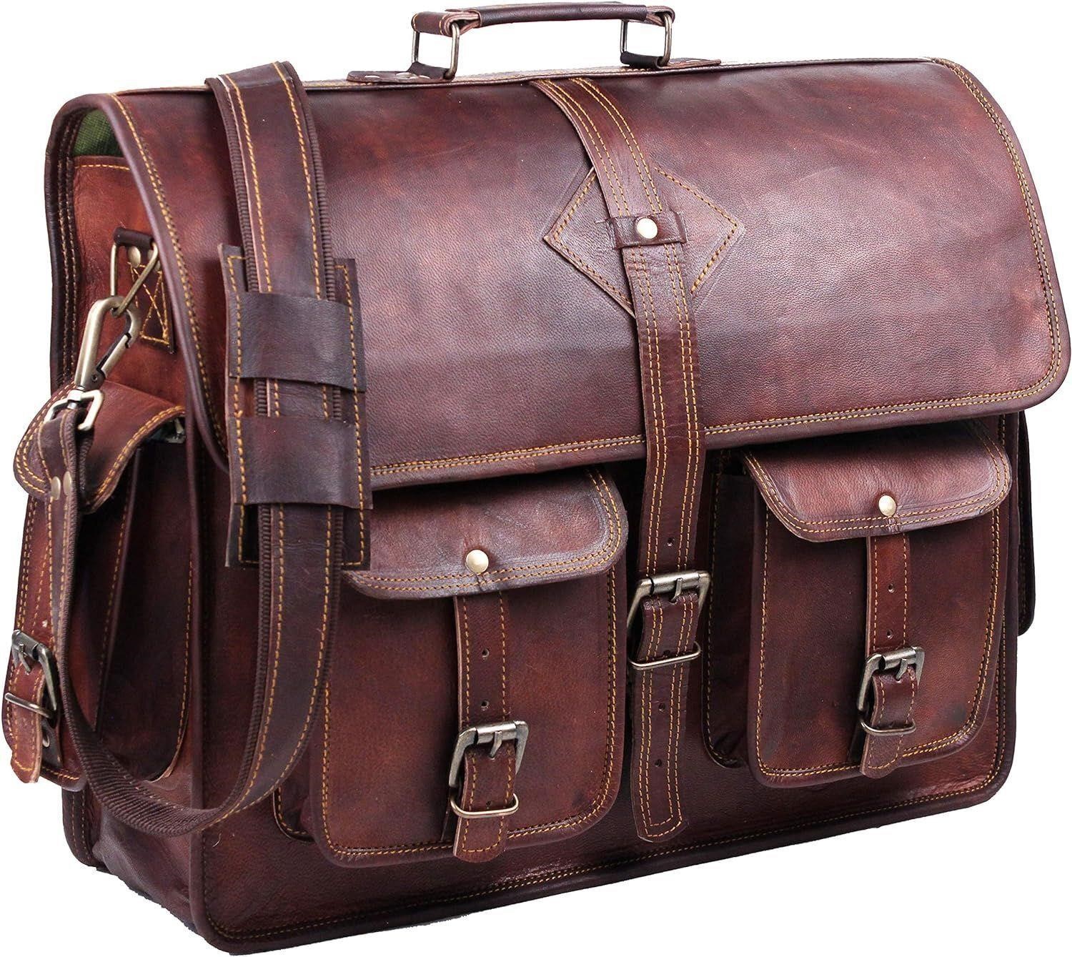 $120 Vintage Leather Laptop Bag for Men