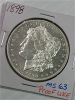 1898 Morgan Dollar Proof IKE MS63