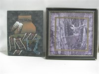 Framed Print & One Original Art On Canvas See Info