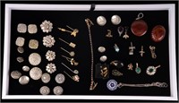 Collectible Jewelry and Stick Pins Buttons